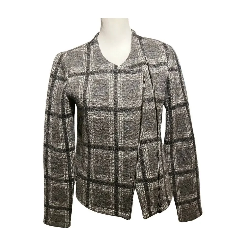 Joie Plaid Wool Jacket Medium Winter Workwear